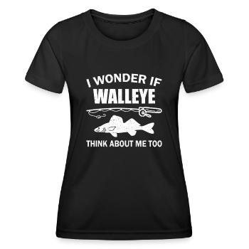 Walleye Zander Pêche Pêcheur Pêcheur - T-shirt sport Femme - noir - Devant - AI Model Female 172 light (172cm)