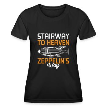 Vintage Zeppelin Airship 70 Years - Women's Functional T-Shirt - black - Front - AI Model Female 172 light (172cm)