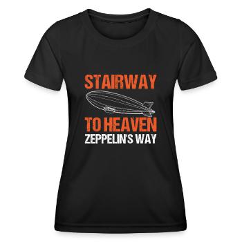 Vintage Zeppelin Airship 70 Years - Women's Functional T-Shirt - black - Front - AI Model Female 172 light (172cm)