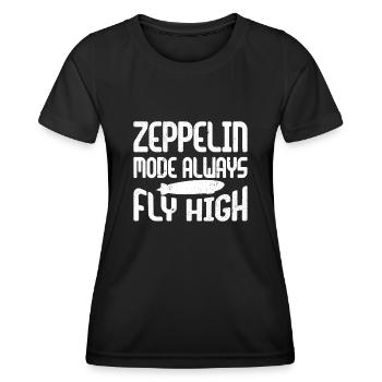 Vintage Zeppelin Airship 70 Years - Women's Functional T-Shirt - black - Front - AI Model Female 172 light (172cm)