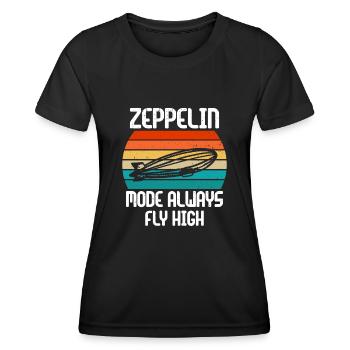 Vintage Zeppelin Airship 70 Years - Women's Functional T-Shirt - black - Front - AI Model Female 172 light (172cm)