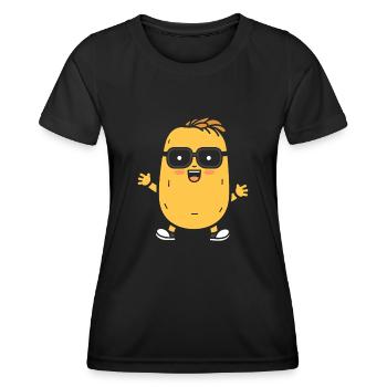 Kartoffel - Frauen Funktions-T-Shirt - Schwarz - Vorne - AI Model Female 172 light (172cm)