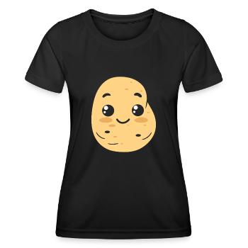 Kartoffel - Frauen Funktions-T-Shirt - Schwarz - Vorne - AI Model Female 172 light (172cm)