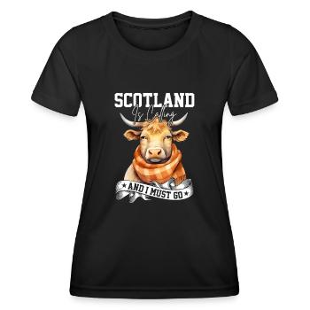 Schottisches Hochlandrind für Landwirte - Frauen Funktions-T-Shirt - Schwarz - Vorne - AI Model Female 172 light (172cm)