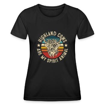 Schottisches Hochlandrind für Landwirte - Frauen Funktions-T-Shirt - Schwarz - Vorne - AI Model Female 172 light (172cm)