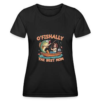 Officially the Best Mom Fishing - Women's Functional T-Shirt - black - Front - AI Model Female 172 light (172cm)