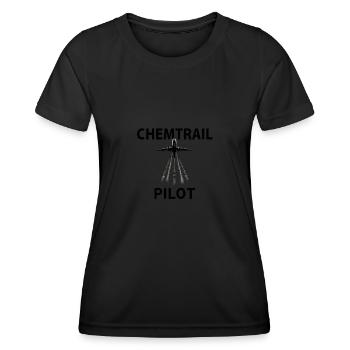 Flight Aviator Fly Aviation Conspiracy - Women's Functional T-Shirt - black - Front - AI Model Female 172 light (172cm)