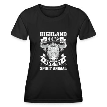 Schottisches Hochlandrind für Landwirte - Frauen Funktions-T-Shirt - Schwarz - Vorne - AI Model Female 172 light (172cm)