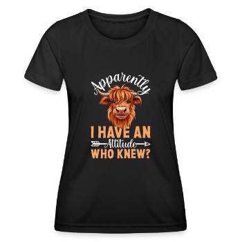 Schottisches Hochlandrind für Landwirte - Frauen Funktions-T-Shirt - Schwarz - Vorne - AI Model Female 172 light (172cm)