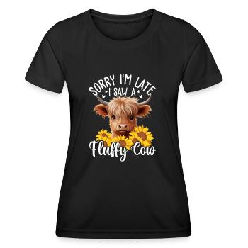 Schottisches Hochlandrind für Landwirte - Frauen Funktions-T-Shirt - Schwarz - Vorne - AI Model Female 172 light (172cm)