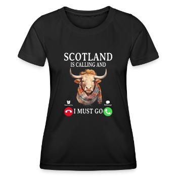 Schottisches Hochlandrind für Landwirte - Frauen Funktions-T-Shirt - Schwarz - Vorne - AI Model Female 172 light (172cm)