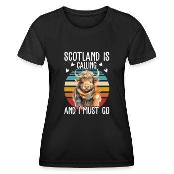 Schottisches Hochlandrind für Landwirte - Frauen Funktions-T-Shirt - Schwarz - Vorne - AI Model Female 172 light (172cm)