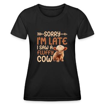 Schottisches Hochlandrind für Landwirte - Frauen Funktions-T-Shirt - Schwarz - Vorne - AI Model Female 172 light (172cm)