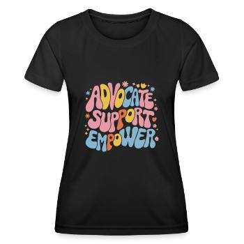 Support Empower advocates - Women's Functional T-Shirt - black - Front - AI Model Female 172 light (172cm)