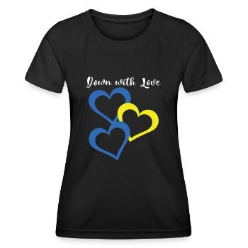 Down With Love Down Syndrome Hearts - Women's Functional T-Shirt - black - Front - AI Model Female 172 light (172cm)