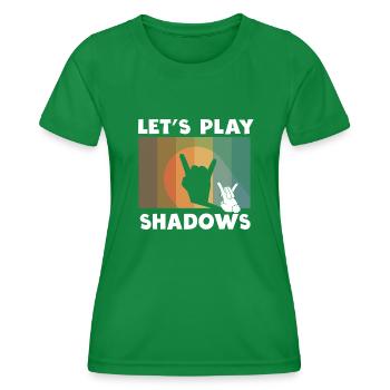 Shadow Puppetry Puppet Show Art - Women's Functional T-Shirt - kelly green - Front - AI Model Female 172 dark (172cm)