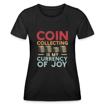 Numismatics Coin Collector Art - Women's Functional T-Shirt - black - Front - AI Model Female 172 light (172cm)