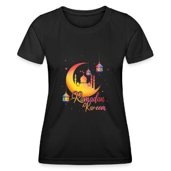 Ramadan Kareem Eid Mubarak Solennelle Clair de lune - T-shirt sport Femme - noir - Devant - AI Model Female 172 light (172cm)