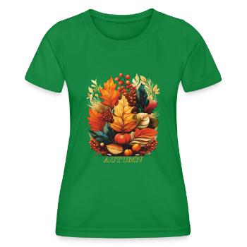 AUTOMNE - T-shirt sport Femme - vert - Devant - AI Model Female 172 dark (172cm)