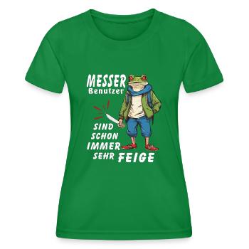 Utilisateurs de MESSER TRÈS LÂCHES - T-shirt sport Femme - vert - Devant - AI Model Female 172 dark (172cm)