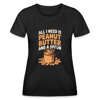 Erdnussbutter Erdnussbodybuilder - Frauen Funktions-T-Shirt - Schwarz - Vorne - AI Model Female 172 light (172cm)