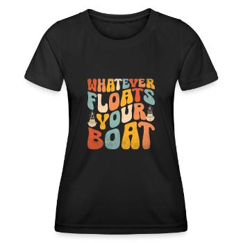 Was auch immer schwimmt, Ihr Boot Paddelboot - Frauen Funktions-T-Shirt - Schwarz - Vorne - AI Model Female 172 light (172cm)