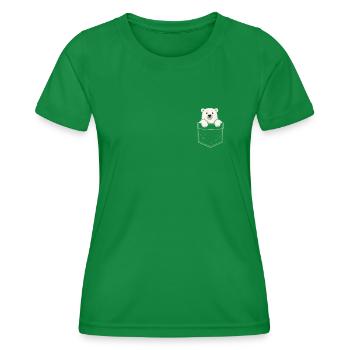 Ours polaire Poche Animaux de l’Arctique Marine - T-shirt sport Femme - vert - Devant - AI Model Female 172 dark (172cm)