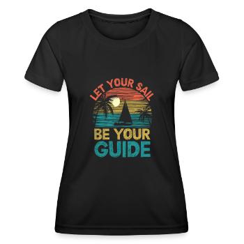 Laissez votre voile être votre guide Pédalo - T-shirt sport Femme - noir - Devant - AI Model Female 172 light (172cm)