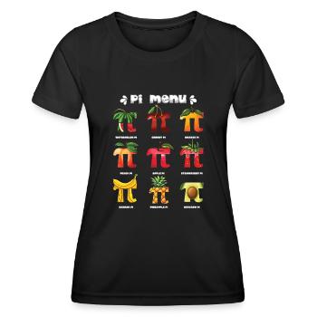 Pi Menü Fruchtfreunde Pi Day Spaß - Frauen Funktions-T-Shirt - Schwarz - Vorne - AI Model Female 172 light (172cm)