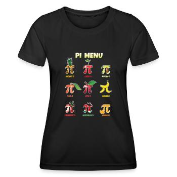 Variété de menus Pi pour les célébrations de la Journée Pi - T-shirt sport Femme - noir - Devant - AI Model Female 172 light (172cm)