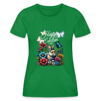 Happy Easter Happy Easter Easter Easter Bunny - Women's Functional T-Shirt - kelly green - Front - AI Model Female 172 dark (172cm)