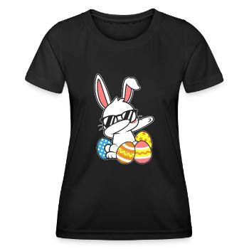 Dabbing Lapin de Pâques Lapin de Pâques Lapin Lapin Cadeau - T-shirt sport Femme - noir - Devant - AI Model Female 172 light (172cm)