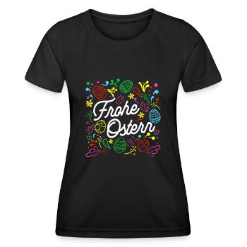 Frohe Ostern Geschenk Oster Spruch Ostern - Frauen Funktions-T-Shirt - Schwarz - Vorne - AI Model Female 172 light (172cm)