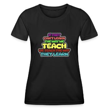 Autismus-Bewusstsein SPED Lehrer lernen - Frauen Funktions-T-Shirt - Schwarz - Vorne - AI Model Female 172 light (172cm)