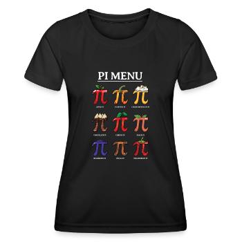 Menu Pi : pomme, citrouille, citron et plus encore pour - T-shirt sport Femme - noir - Devant - AI Model Female 172 light (172cm)