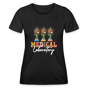 Medizinisches Labor Lustiger Wissenschaftler Med Labor - Frauen Funktions-T-Shirt - Schwarz - Vorne - AI Model Female 172 light (172cm)