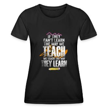 Autismus-Bewusstsein SPED Lehrer lernen - Frauen Funktions-T-Shirt - Schwarz - Vorne - AI Model Female 172 light (172cm)