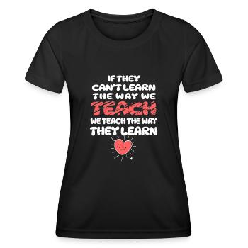 Autismus-Bewusstsein SPED Lehrer lernen - Frauen Funktions-T-Shirt - Schwarz - Vorne - AI Model Female 172 light (172cm)