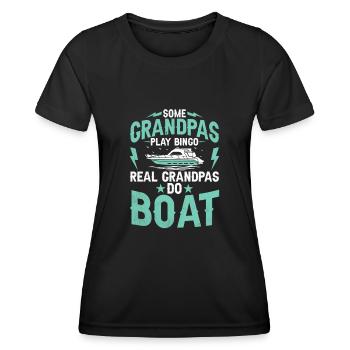 Einige Opas spielen Bingo Echte Opas fahren Boot - Frauen Funktions-T-Shirt - Schwarz - Vorne - AI Model Female 172 light (172cm)
