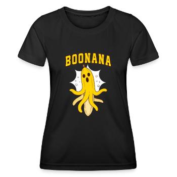 Boonana Halloween Bananen Design - Frauen Funktions-T-Shirt - Schwarz - Vorne - AI Model Female 172 light (172cm)