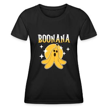 Boonana Halloween Bananen Design - Frauen Funktions-T-Shirt - Schwarz - Vorne - AI Model Female 172 light (172cm)