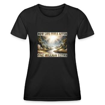 À quoi ressemble la vie après un million de bières - T-shirt sport Femme - noir - Devant - AI Model Female 172 light (172cm)