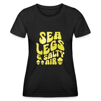 Pieds de la mer et air salé Pirate Youth Design - T-shirt sport Femme - noir - Devant - AI Model Female 172 light (172cm)