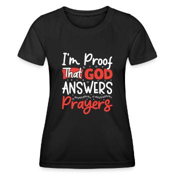 Dieu Jésus Pasteur Chrstian - T-shirt sport Femme - noir - Devant - AI Model Female 172 light (172cm)