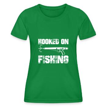 Hooked On Fishing - Frauen Funktions-T-Shirt - Kelly Green - Vorne - AI Model Female 172 dark (172cm)