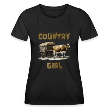 COW CART - Women's Functional T-Shirt - black - Front - AI Model Female 172 light (172cm)