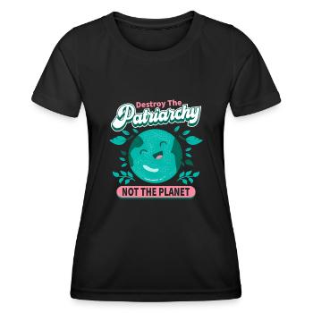 Don't Patriarchy Destroy the Planet - Women's Functional T-Shirt - black - Front - AI Model Female 172 light (172cm)