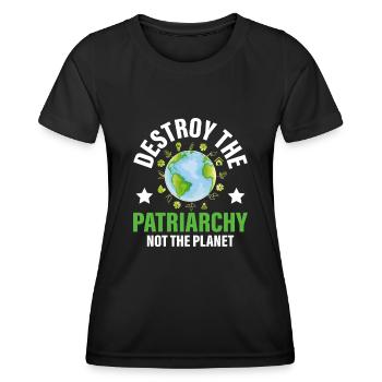 Zerstöre Das Patriarchat Nicht Den Planeten - Frauen Funktions-T-Shirt - Schwarz - Vorne - AI Model Female 172 light (172cm)