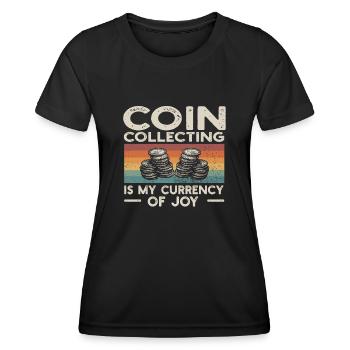 Numismatics Coin Collector Art - Women's Functional T-Shirt - black - Front - AI Model Female 172 light (172cm)