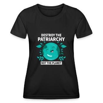 Don't Patriarchy Destroy the Planet - Women's Functional T-Shirt - black - Front - AI Model Female 172 light (172cm)